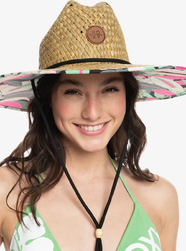 Pina To My Colada Printed Sun Hat - Anthracite Palm Song Axs