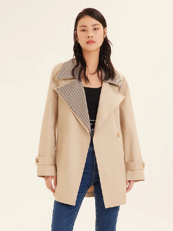 Oversized Short Women Trench Coat