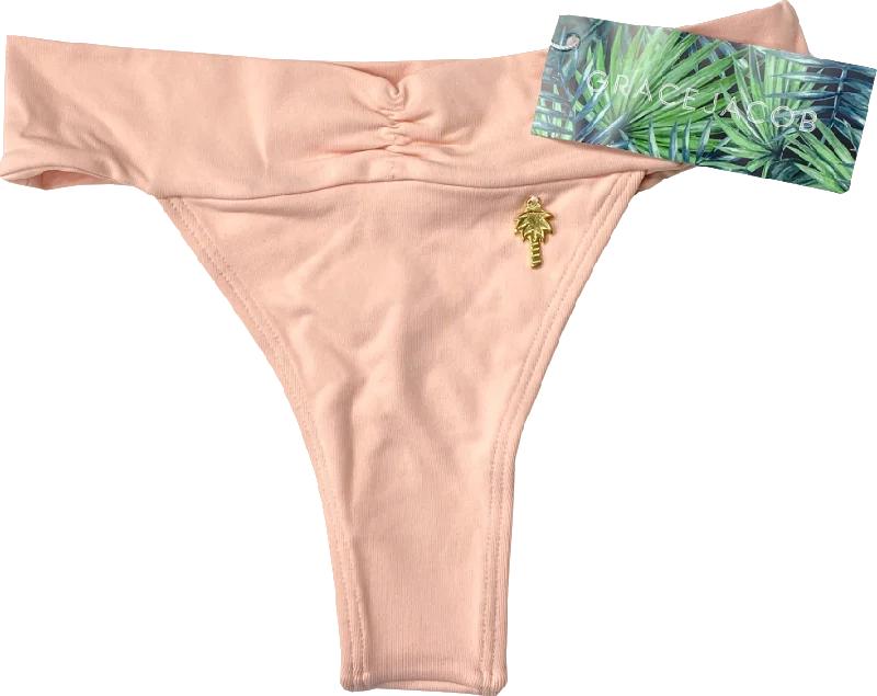 Grace Jacob Pink Thong Bikini Bottoms UK XS