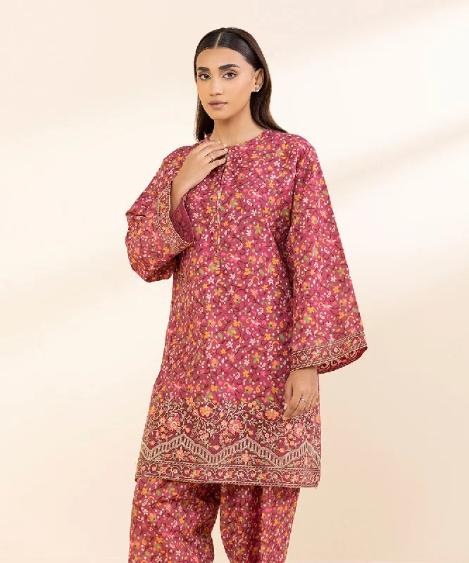 2 Piece - Embroidered Khaddar Suit