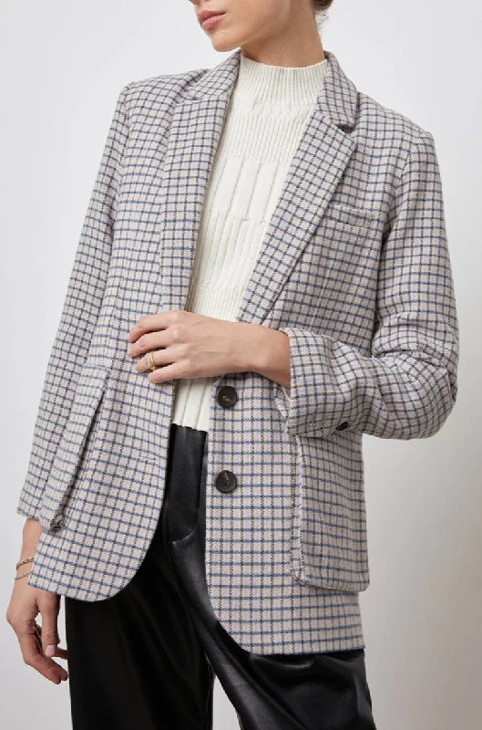 WINDSOR BLAZER - LILAC NAVY MINI CHECK